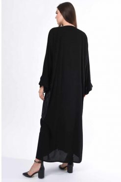 MOIS3002 4 Embroidery Black Abaya Dubai