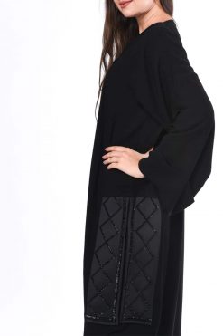 MOIS3002 3 Embroidery Black Abaya Dubai