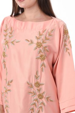 MOIS3147 3 Peach Kaftan