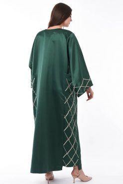 MOIS3144 4 Green Kaftan Jalabiya