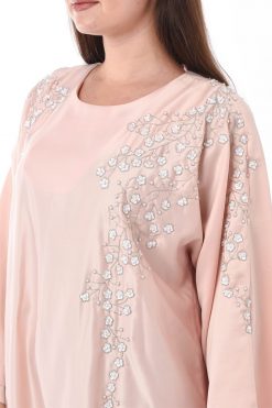 MOIS3141 3 Dusty Pink Jalabiya Kaftan