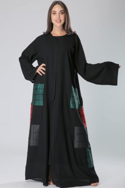 MOIKM40118 4 Colored Block Abaya