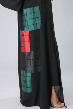 MOIKM40118 3 Colored Block Abaya