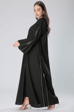 V-Neck Lace Abaya