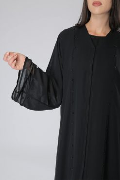 MOIHA40109 3 Sequins Pearl Abaya