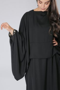 MOIHA40105 3 Balloon Sleeves Abaya