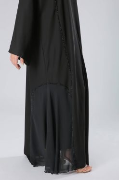 MOIKM40091 4 Shimmery Lace Nada Abaya