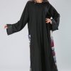 Patch Fringed Lace Abaya
