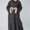 Beige & Black Abaya