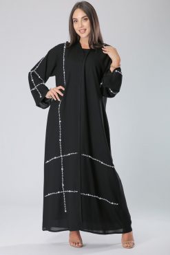 White Embroidery Abaya