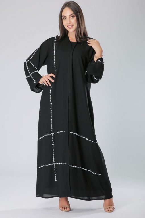White Embroidery Abaya