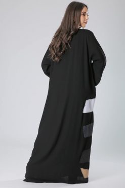 Multi Patches Elegant Abaya 6 MOIKM40078 3 Multi Patches Elegant Abaya