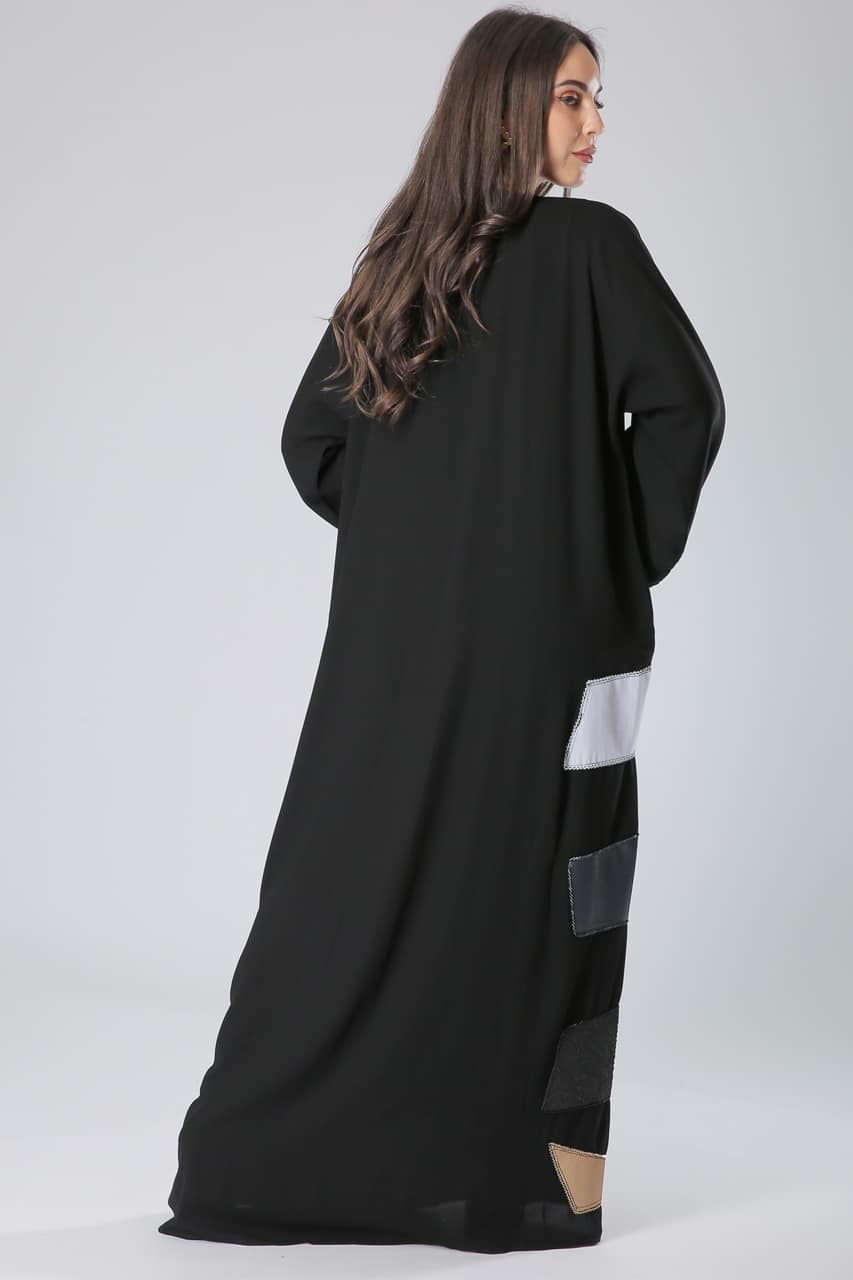 Multi Patches Elegant Abaya 3 Multi Patches Elegant Abaya - Image 3