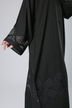 MOIKM40077 4 Laser-Cut Embellish Abaya