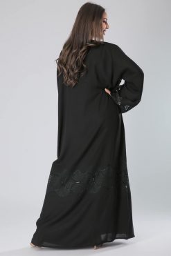 MOIKM40077 3 Laser-Cut Embellish Abaya