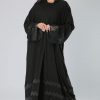 Black Laser Cut Abaya
