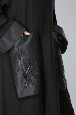 MOIAL40065 4 Pocket Black Abaya