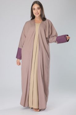 Purple Cuff Sleeves Abaya