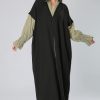 Olive Elastic Sleeves Abaya