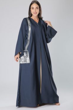 Navy Abaya with Sequins