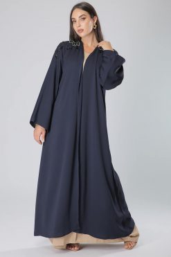 Navy Abaya with Embroidery