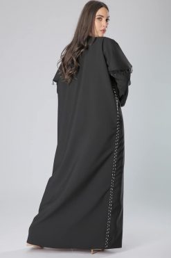 MOIAM40054 3 Fringes & Stitches Abaya