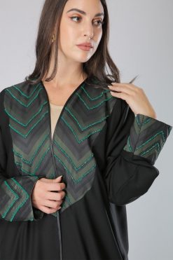 MOIAM40051 4 V-Neck Emirati Design Abaya