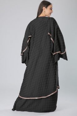 MOIAM40049 3 Batwing Sleeves Flared Abaya