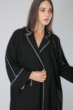 MOIS40039 4 Black Coat Style Abaya