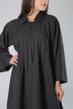 MOIS40035 4 Black Collar Abaya