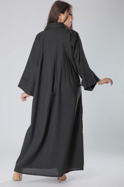 MOIS40035 3 Black Collar Abaya