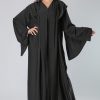 Bell Sleeves Knotted Layer Black Abaya