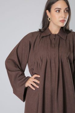 MOIS40033 4 Brown Collar Abaya