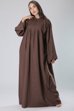 Brown Collar Abaya