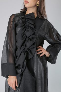 MOIS40029 4 Flattering Ruffle Sheer Abaya