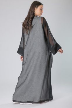 MOIS40029 3 Flattering Ruffle Sheer Abaya