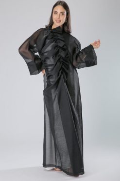 Flattering Ruffle Sheer Abaya