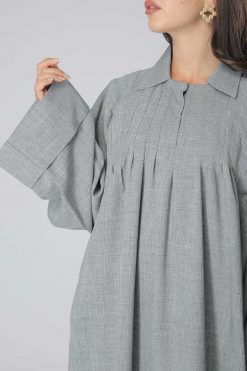 MOIS40027 4 Grey Collar Abaya