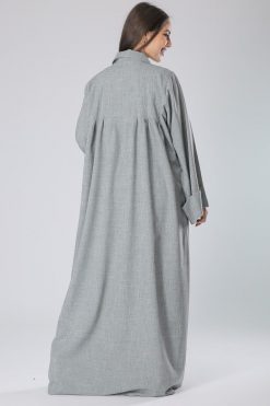 MOIS40027 3 Grey Collar Abaya