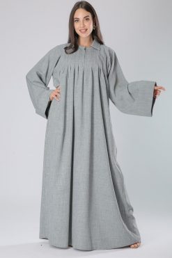 Grey Collar Abaya