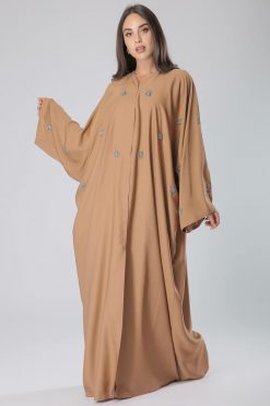 Sequins Embellished Beige Abaya