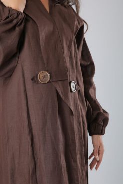 MOIS40024 4 Western Style Brown Abaya Coat
