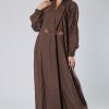 Western Style Brown Abaya Coat