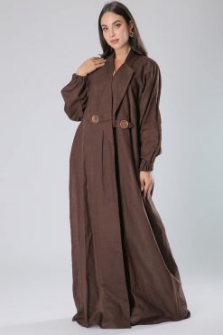 Western Style Brown Abaya Coat