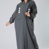 Grey Coat Abaya Dress