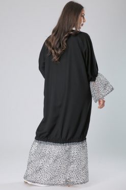 MOIS40019 2 Leopard Print Black Abaya