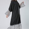 Leopard Print Black Abaya