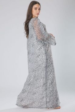 MOIS40018 2 Mesh Leopard Print Abaya