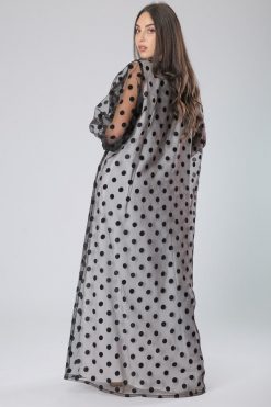 MOIS40017 3 Sheer Polka dots Abaya