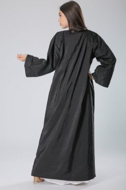 Floral Buttoned Front Abaya 6 MOIS40015 3 Floral Buttoned Front Abaya